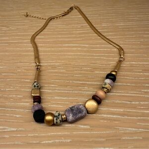 Natural Stone Necklace featuring amethyst center piece